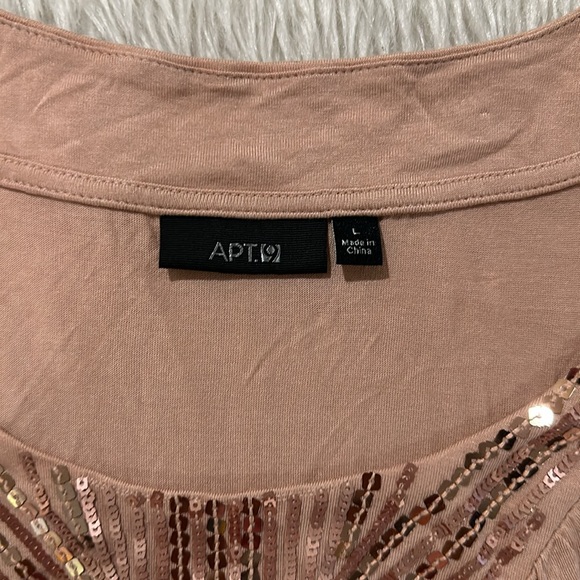Apt 9 pink sequins sparkling top size large - Picture 2 of 5